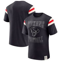 Houston Texans Darius Rucker Collection Football Stripe Sleeve T-Shirt - Navy T-shirts
