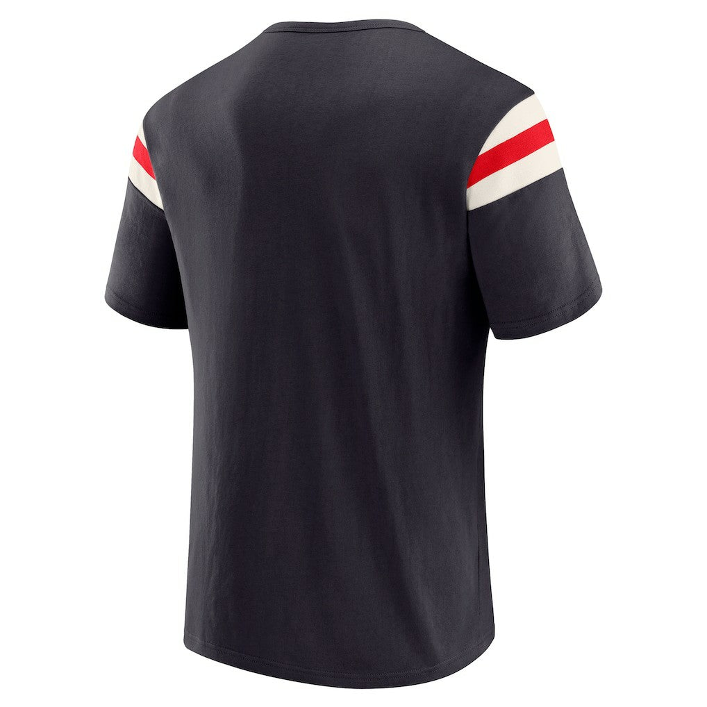 Houston Texans Darius Rucker Collection Football Stripe Sleeve T-Shirt - Navy T-shirts