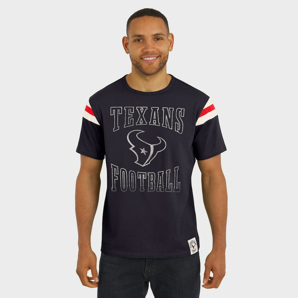 Houston Texans Darius Rucker Collection Football Stripe Sleeve T-Shirt - Navy T-shirts