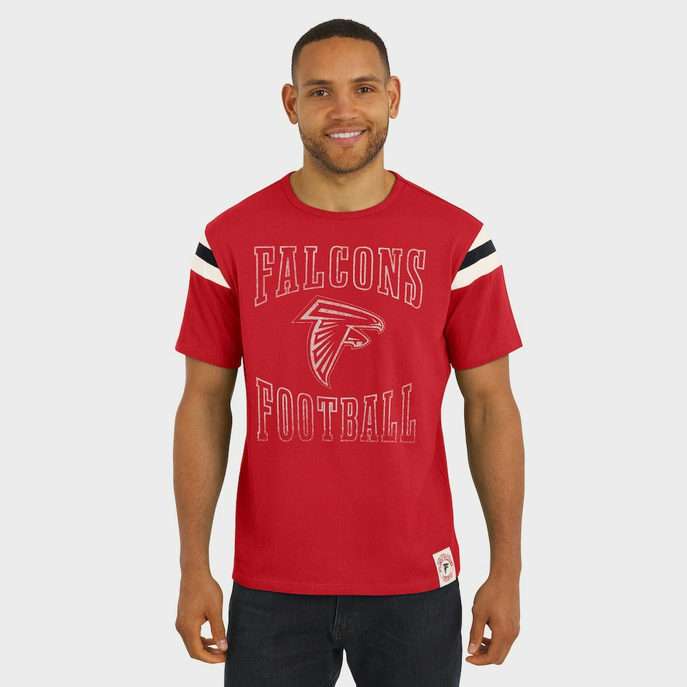 Atlanta Falcons Darius Rucker Collection Football Stripe Sleeve T-Shirt - Red T-shirts