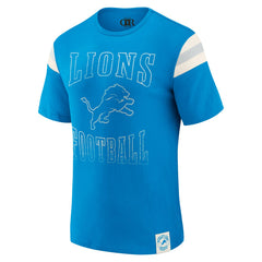 Detroit Lions Darius Rucker Collection Football Stripe Sleeve T-Shirt - Blue T-shirts