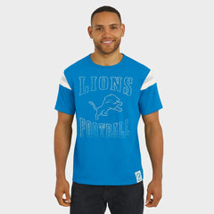 Detroit Lions Darius Rucker Collection Football Stripe Sleeve T-Shirt - Blue T-shirts