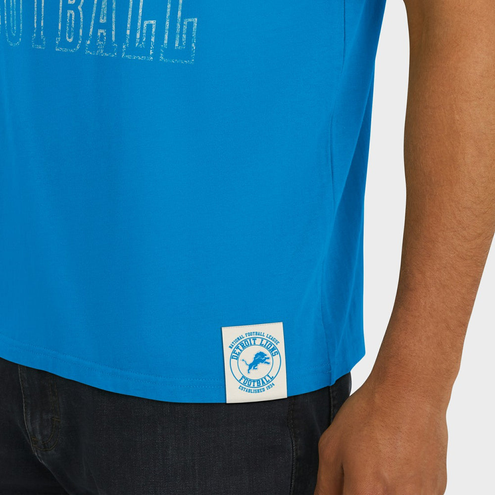 Detroit Lions Darius Rucker Collection Football Stripe Sleeve T-Shirt - Blue T-shirts