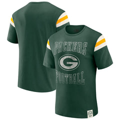 Green Bay Packers Darius Rucker Collection Football Stripe Sleeve T-Shirt - Green T-shirts