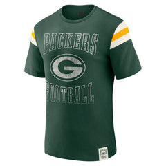 Green Bay Packers Darius Rucker Collection Football Stripe Sleeve T-Shirt - Green T-shirts