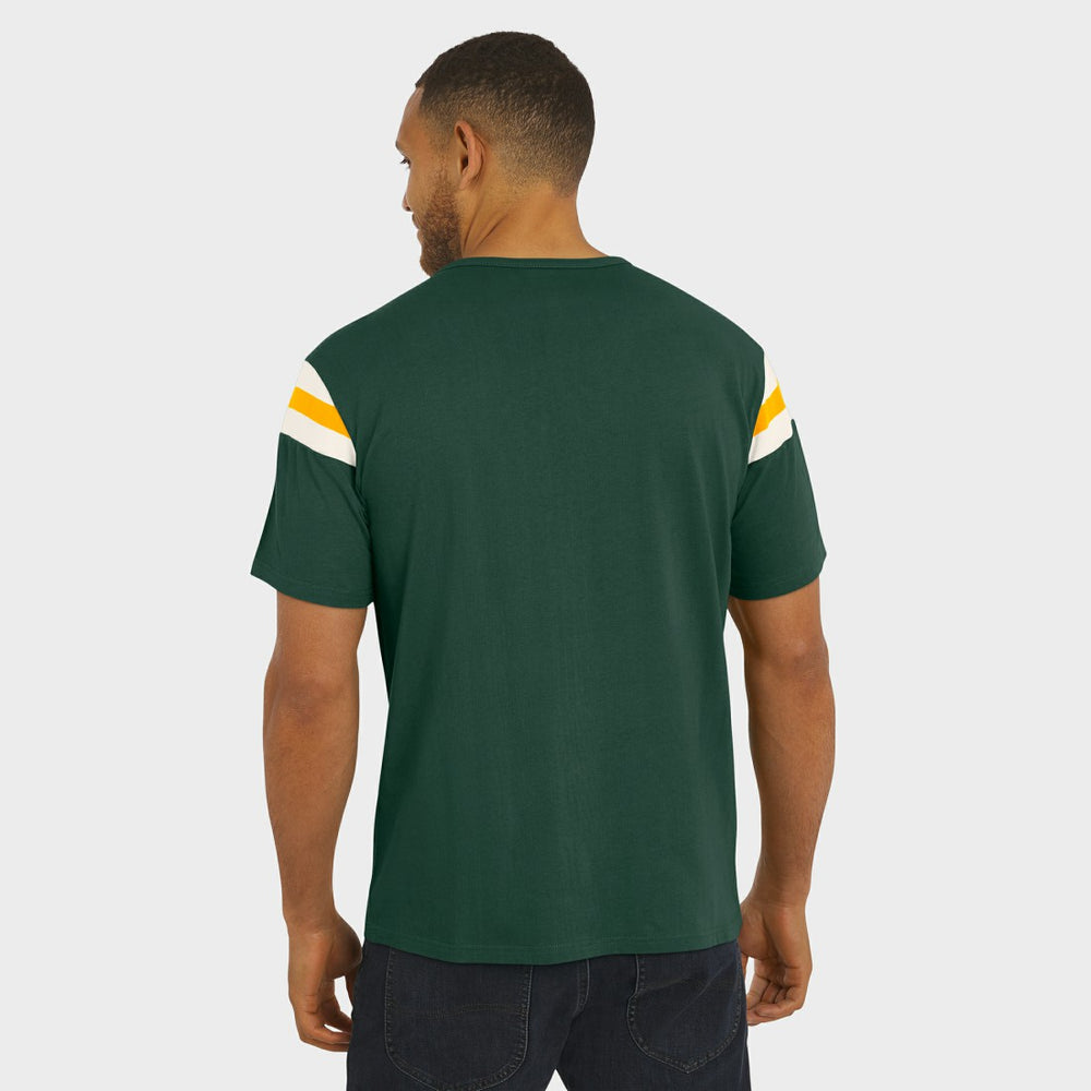 Green Bay Packers Darius Rucker Collection Football Stripe Sleeve T-Shirt - Green T-shirts