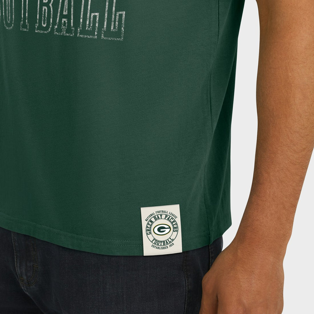 Green Bay Packers Darius Rucker Collection Football Stripe Sleeve T-Shirt - Green T-shirts
