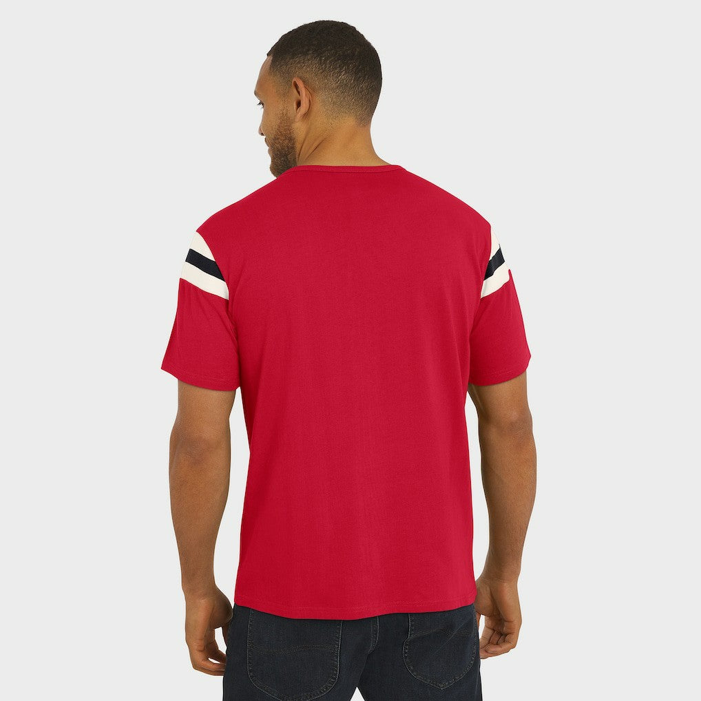 Arizona Cardinals Darius Rucker Collection Football Stripe Sleeve T-Shirt - Cardinal T-shirts