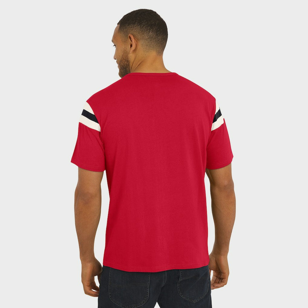 Arizona Cardinals Darius Rucker Collection Football Stripe Sleeve T-Shirt - Cardinal T-shirts