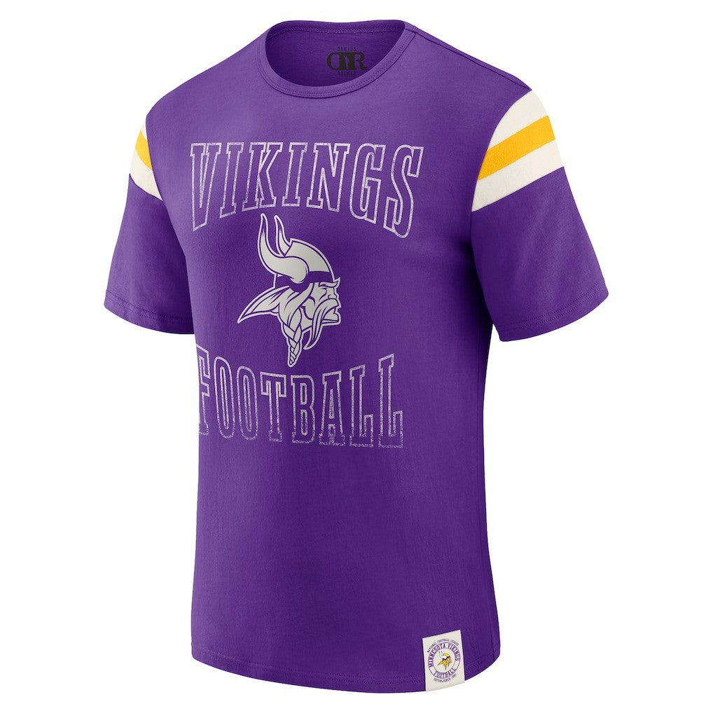 Minnesota Vikings Darius Rucker Collection Football Stripe Sleeve T-Shirt - Purple T-shirts