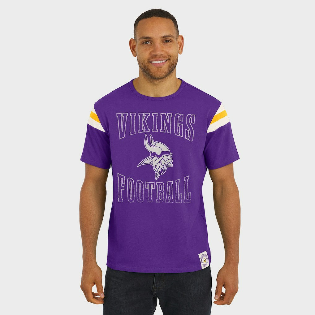 Minnesota Vikings Darius Rucker Collection Football Stripe Sleeve T-Shirt - Purple T-shirts