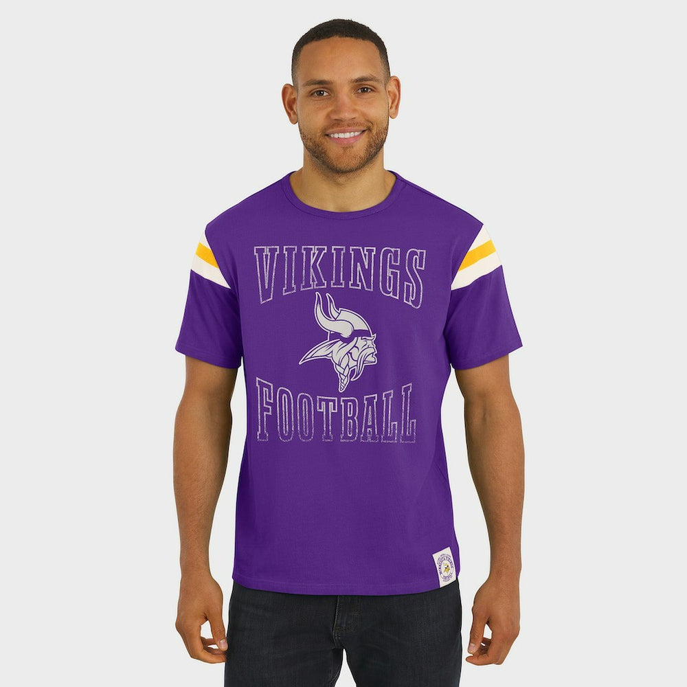 Minnesota Vikings Darius Rucker Collection Football Stripe Sleeve T-Shirt - Purple T-shirts