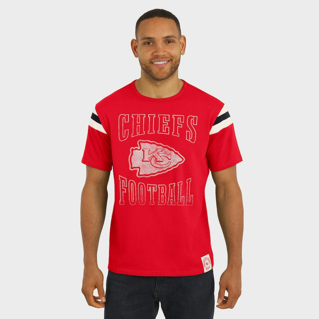 Kansas City Chiefs Darius Rucker Collection Football Stripe Sleeve T-Shirt - Red T-shirts