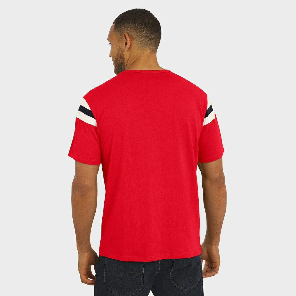 Kansas City Chiefs Darius Rucker Collection Football Stripe Sleeve T-Shirt - Red T-shirts
