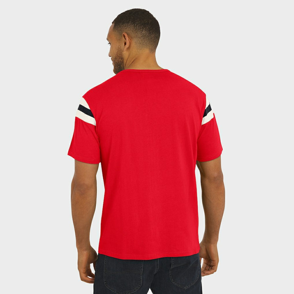 Kansas City Chiefs Darius Rucker Collection Football Stripe Sleeve T-Shirt - Red T-shirts