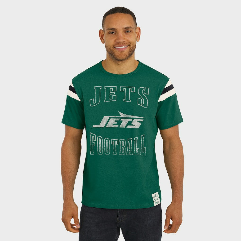 New York Jets Darius Rucker Collection Football Stripe Sleeve T-Shirt - Green T-shirts