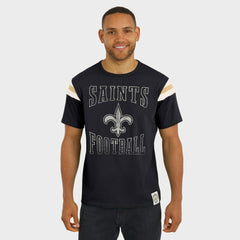 New Orleans Saints Darius Rucker Collection Football Stripe Sleeve T-Shirt - Black T-shirts