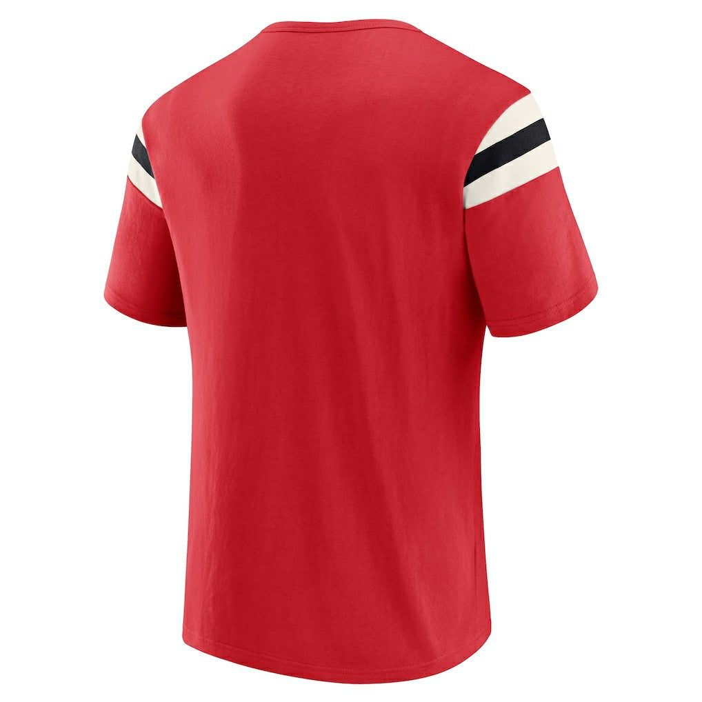 San Francisco 49ers Darius Rucker Collection Football Stripe Sleeve T-Shirt - Scarlet T-shirts