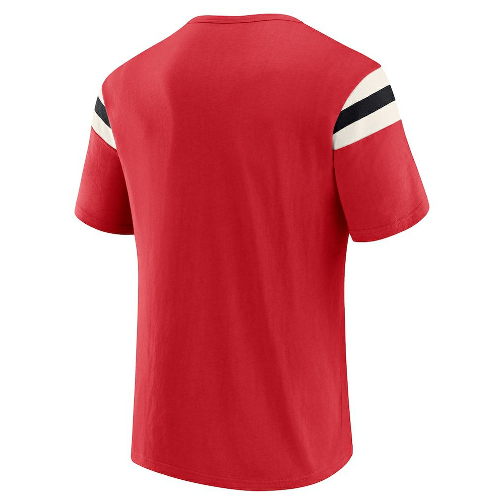 San Francisco 49ers Darius Rucker Collection Football Stripe Sleeve T-Shirt - Scarlet T-shirts