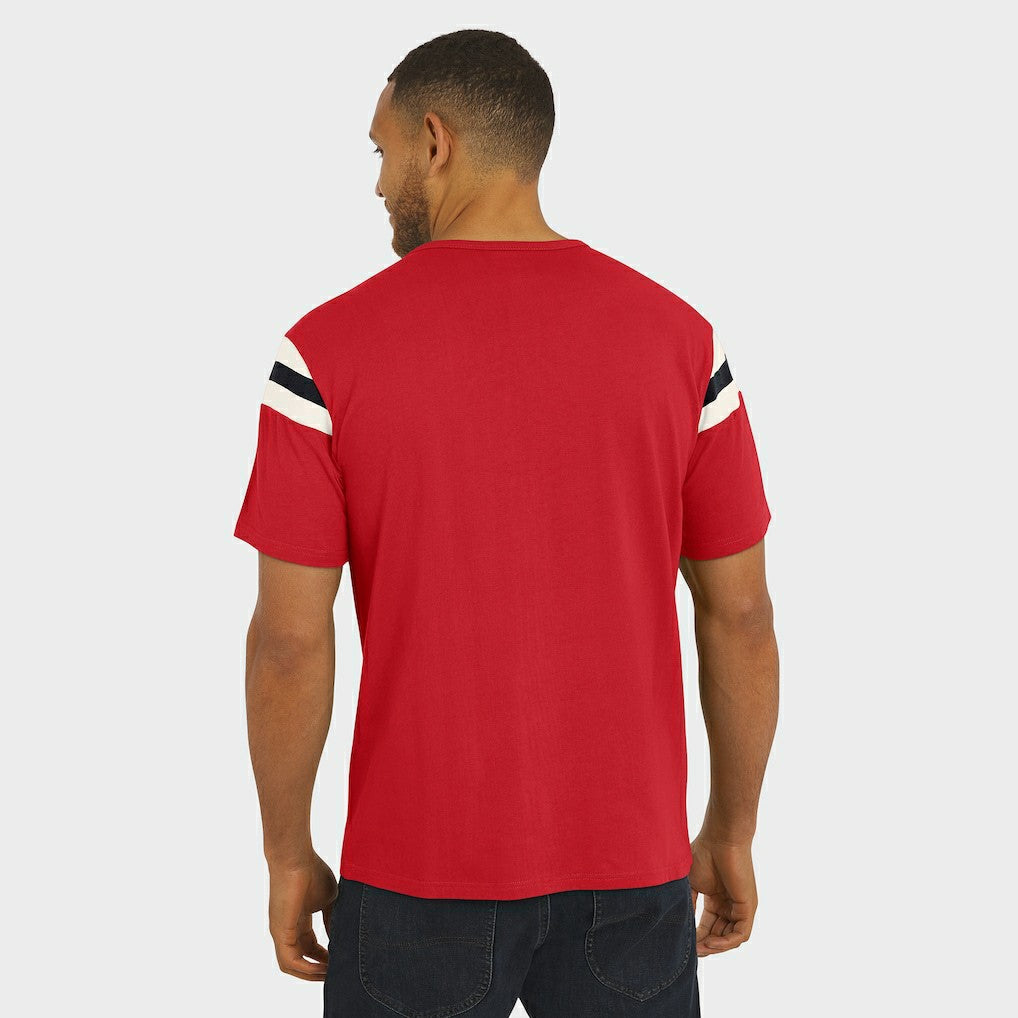 San Francisco 49ers Darius Rucker Collection Football Stripe Sleeve T-Shirt - Scarlet T-shirts