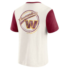 Washington Commanders Darius Rucker Collection Henley Colorblock Slub Pocket T-Shirt - Cream T-shirts