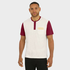 Washington Commanders Darius Rucker Collection Henley Colorblock Slub Pocket T-Shirt - Cream T-shirts