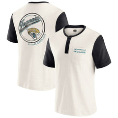 Jacksonville Jaguars Darius Rucker Collection Henley Colorblock Slub Pocket T-Shirt - Cream T-shirts
