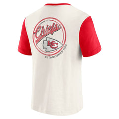 Kansas City Chiefs Darius Rucker Collection Henley Colorblock Slub Pocket T-Shirt - Cream T-shirts