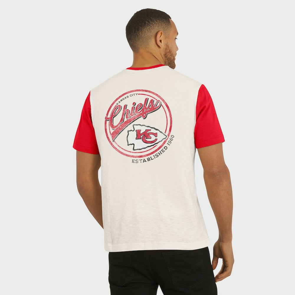 Kansas City Chiefs Darius Rucker Collection Henley Colorblock Slub Pocket T-Shirt - Cream T-shirts