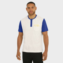 Los Angeles Rams Darius Rucker Collection Henley Colorblock Slub Pocket T-Shirt - Cream T-shirts