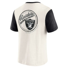 Las Vegas Raiders Darius Rucker Collection Henley Colorblock Slub Pocket T-Shirt - Cream T-shirts