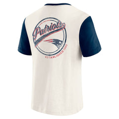 New England Patriots Darius Rucker Collection Henley Colorblock Slub Pocket T-Shirt - Cream T-shirts