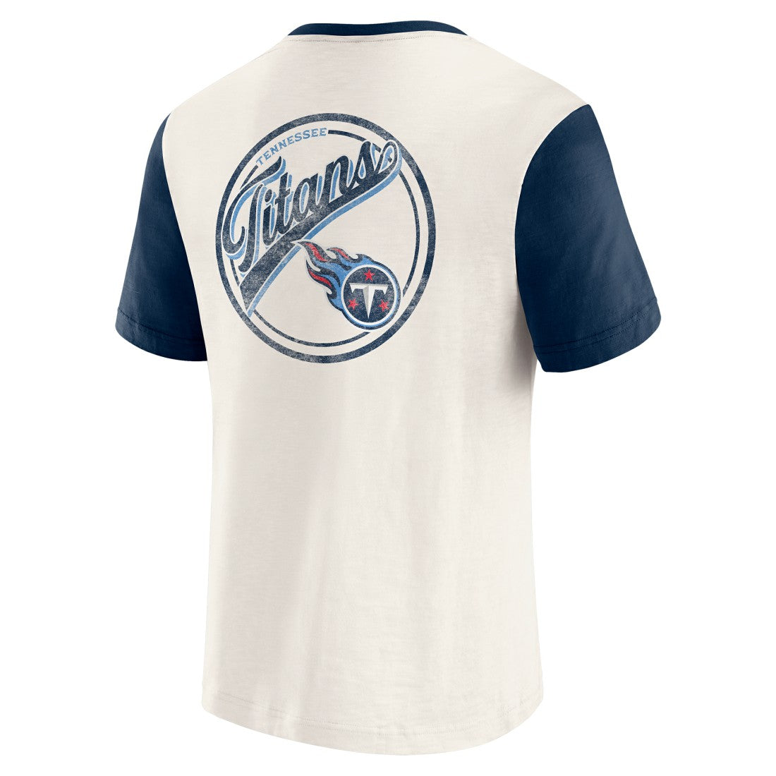 Tennessee Titans Darius Rucker Collection Henley Colorblock Slub Pocket T-Shirt - Cream T-shirts