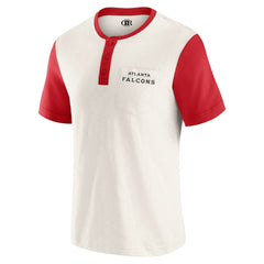 Atlanta Falcons Darius Rucker Collection Henley Colorblock Slub Pocket T-Shirt - Cream T-shirts