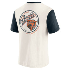 Chicago Bears Darius Rucker Collection Henley Colorblock Slub Pocket T-Shirt - Cream T-shirts