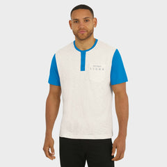 Detroit Lions Darius Rucker Collection Henley Colorblock Slub Pocket T-Shirt - Cream T-shirts