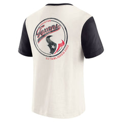 Houston Texans Darius Rucker Collection Henley Colorblock Slub Pocket T-Shirt - Cream T-shirts