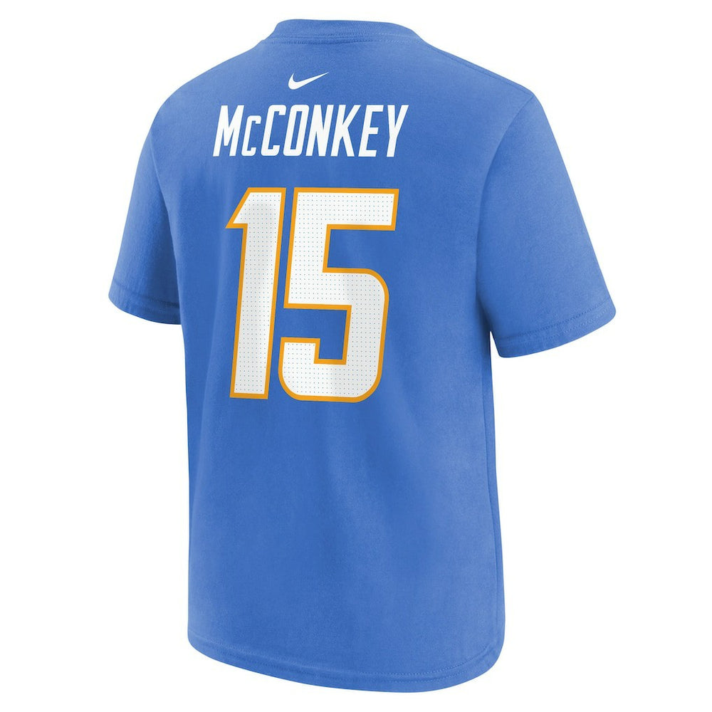 Ladd McConkey Los Angeles Chargers Youth Player Name & Number T-Shirt - Powder Blue T-shirts