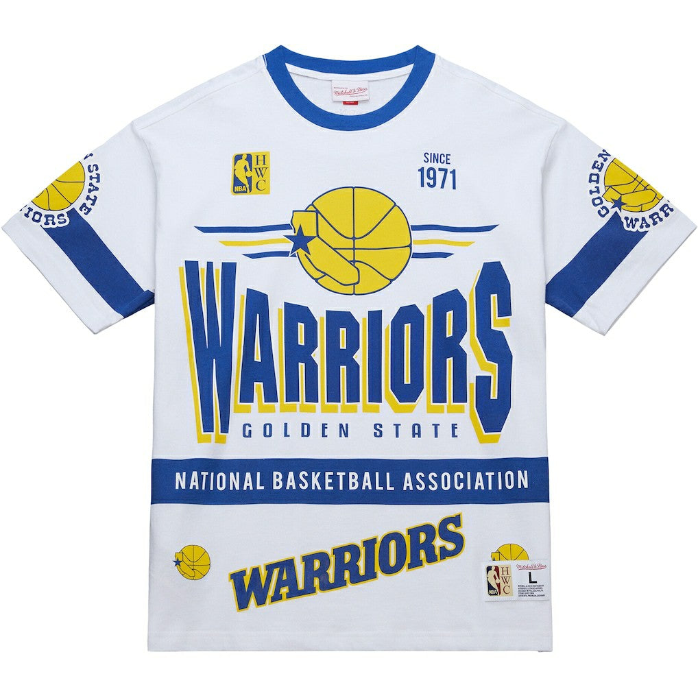 Golden State Warriors Unisex Hardwood Classics Vintage Team Origins Premium T-Shirt White - Mitchell & Ness