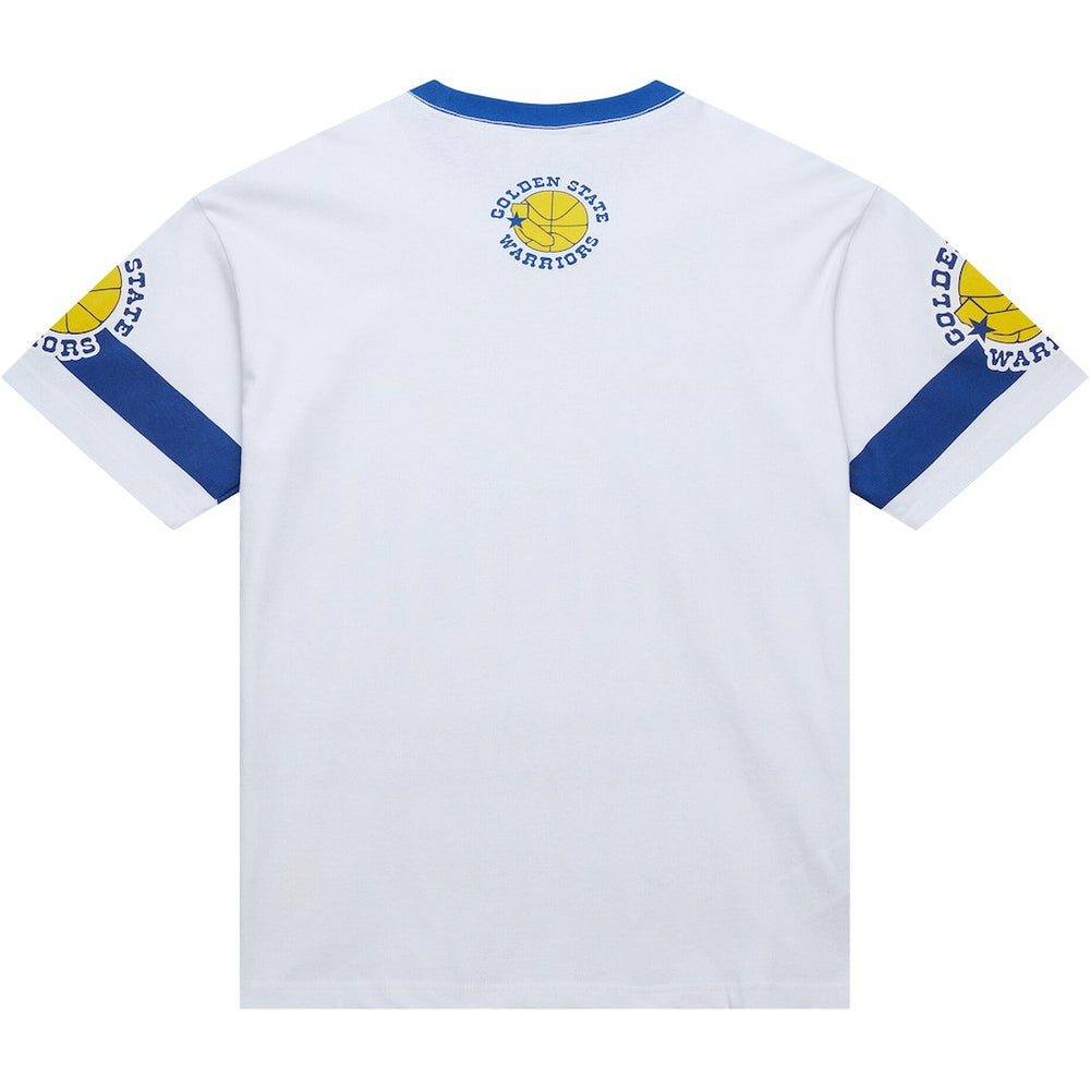 Golden State Warriors Unisex Hardwood Classics Vintage Team Origins Premium T-Shirt White - Mitchell & Ness