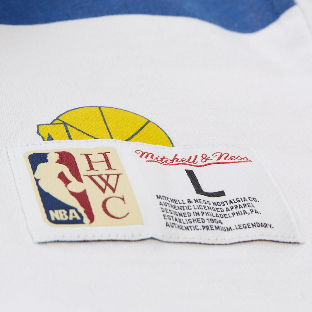 Golden State Warriors Unisex Hardwood Classics Vintage Team Origins Premium T-Shirt White - Mitchell & Ness