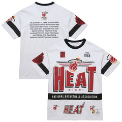 Miami Heat Unisex Hardwood Classics Vintage Team Origins Premium T-Shirt White - Mitchell & Ness