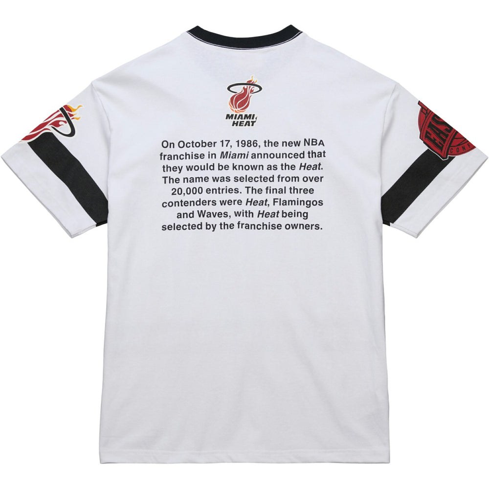 Miami Heat Unisex Hardwood Classics Vintage Team Origins Premium T-Shirt White - Mitchell & Ness