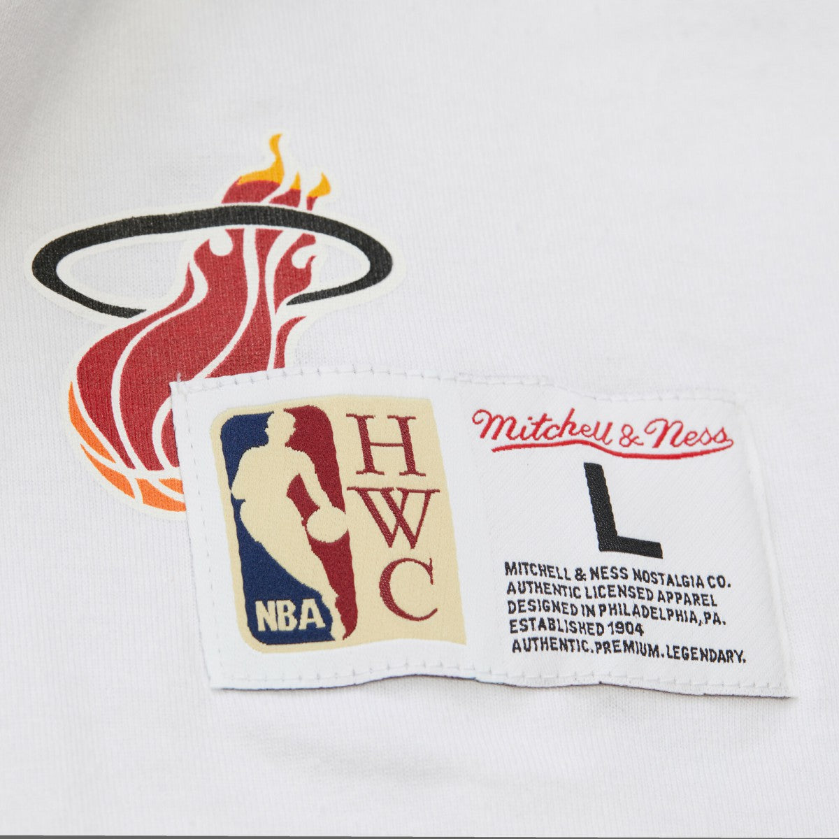 Miami Heat Unisex Hardwood Classics Vintage Team Origins Premium T-Shirt White - Mitchell & Ness