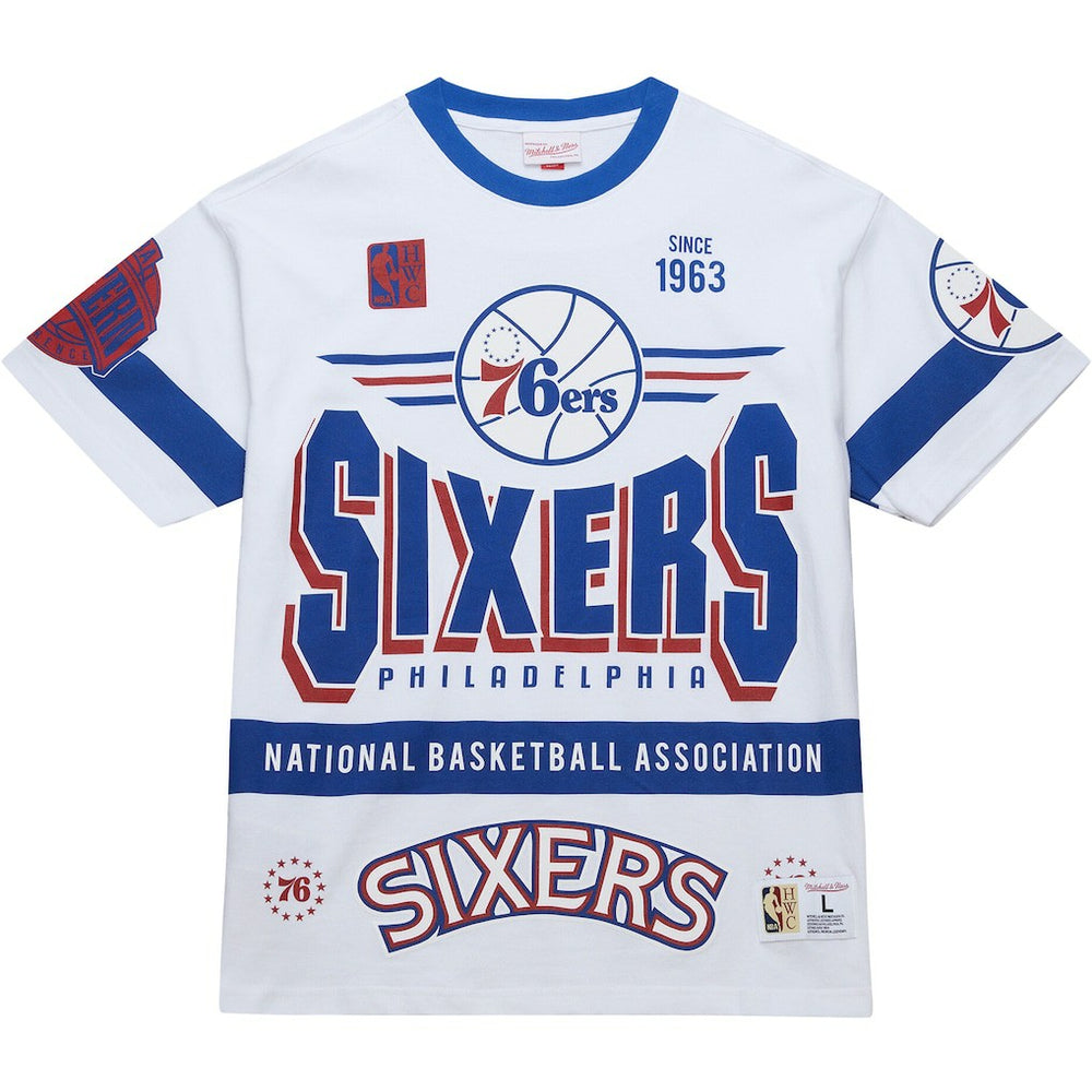 Philadelphia 76ers Unisex Hardwood Classics Vintage Team Origins Premium T-Shirt White - Mitchell & Ness