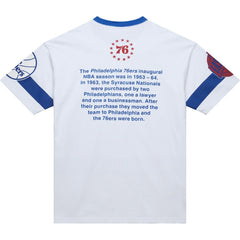 Philadelphia 76ers Unisex Hardwood Classics Vintage Team Origins Premium T-Shirt White - Mitchell & Ness