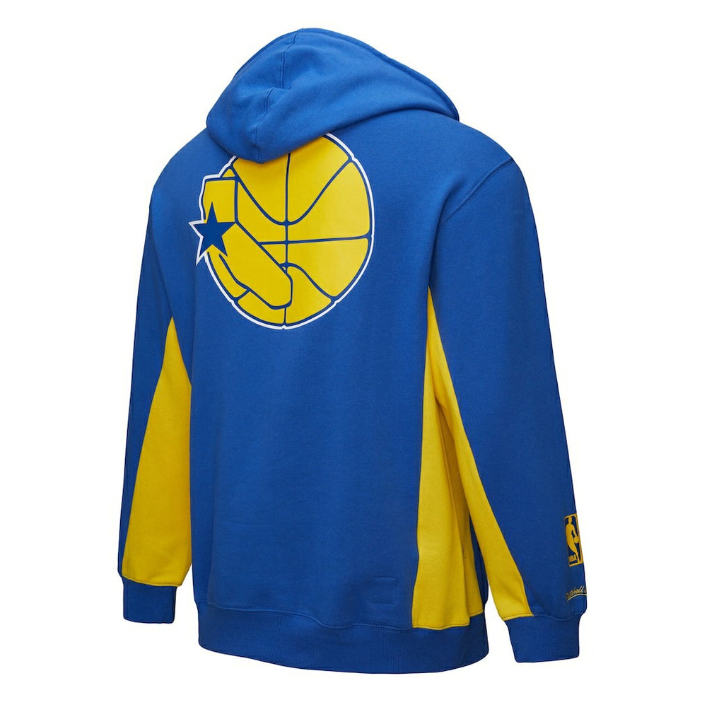 Golden State Warriors Hardwood Classics Team Origins Fleece Pullover Hoodie Royal - Mitchell & Ness