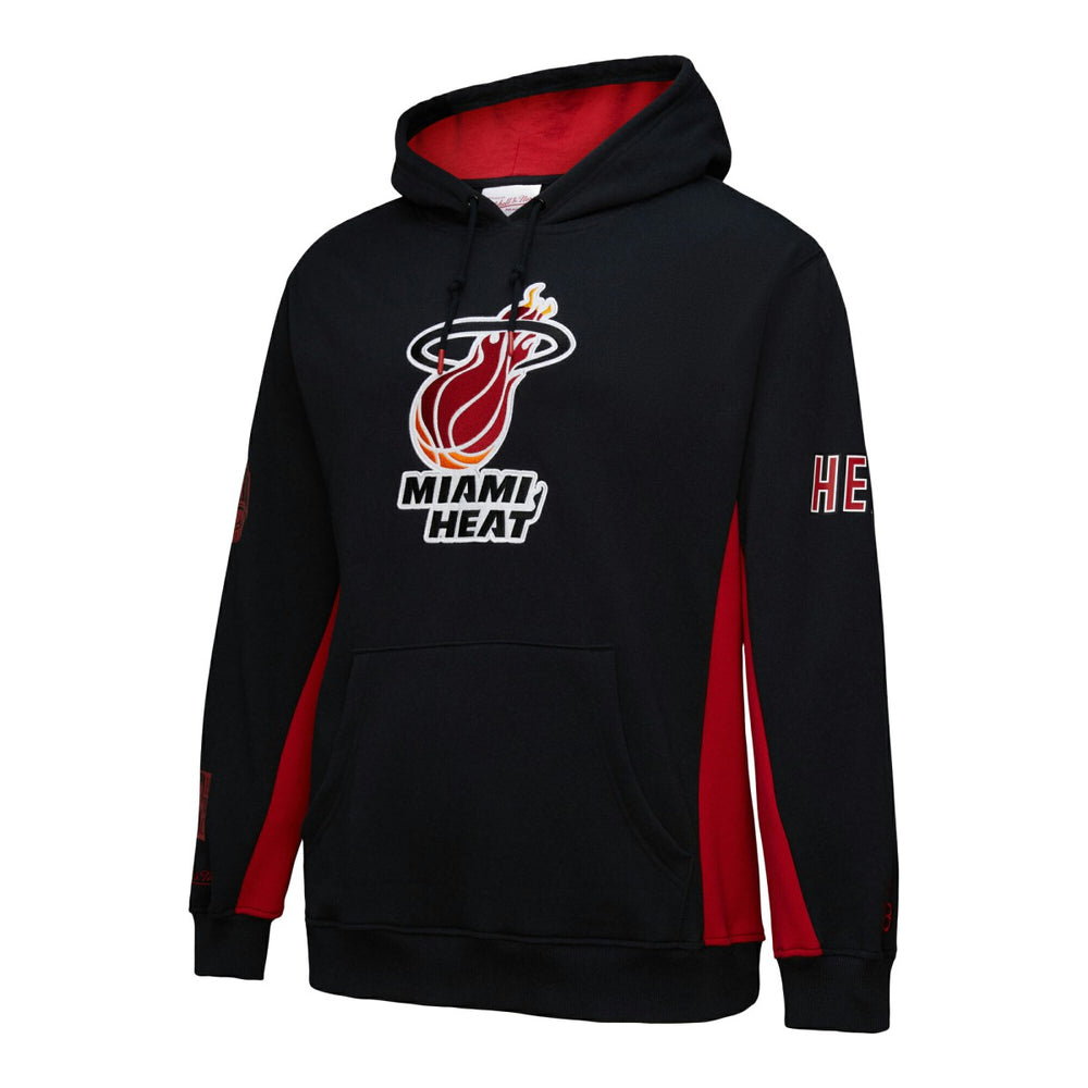 Miami Heat Hardwood Classics Team Origins Fleece Pullover Hoodie Black - Mitchell & Ness