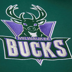 Milwaukee Bucks Hardwood Classics Team Origins Fleece Pullover Hoodie Hunter Green - Mitchell & Ness