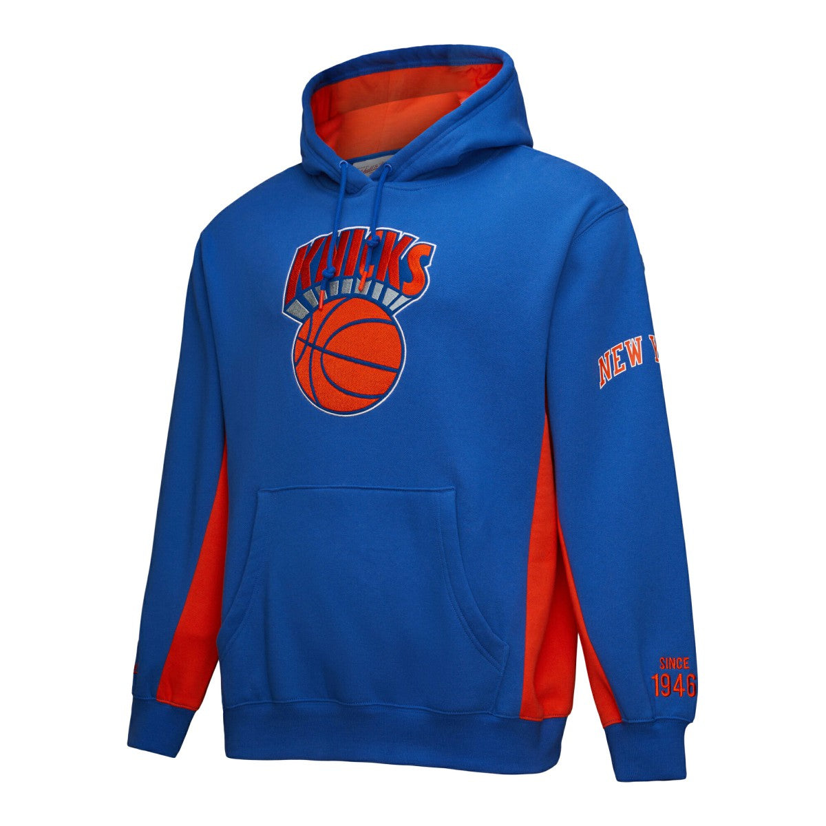 New York Knicks Hardwood Classics Team Origins Fleece Pullover Hoodie Blue - Mitchell & Ness